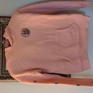 🌈 Billabong M, pink cotton long sleeve hoodie